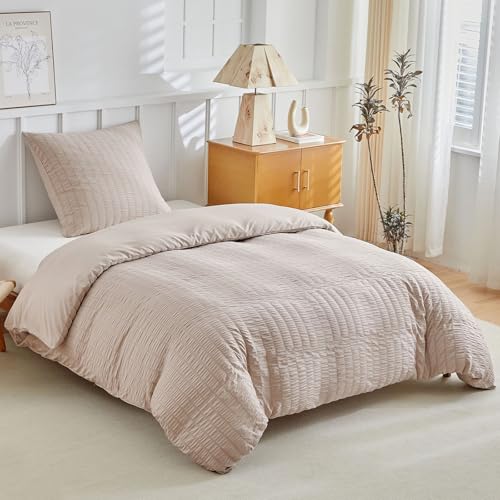 Tokokimo Seersucker Bed Linen Set 135 x 200 cm, Khaki