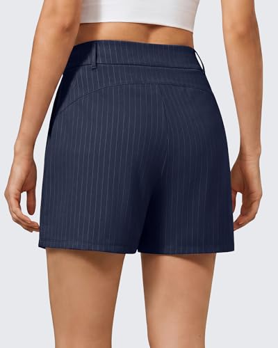Image of G4Free EverGoing Dressy Casual Shorts for Women 4 inch High Waisted Summer Lounge Pleated Shorts with Pockets