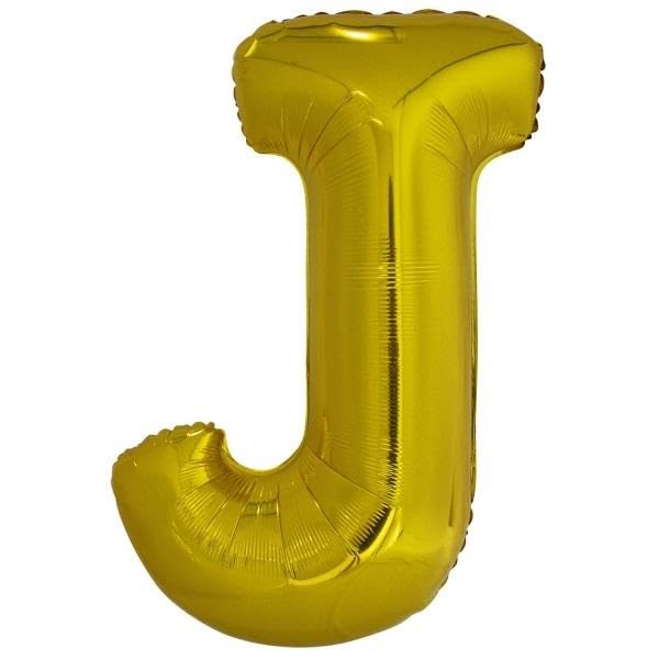 Amscan 9909585 9909585 - Pallone in lamina con lettera J SuperShape, colore: Oro