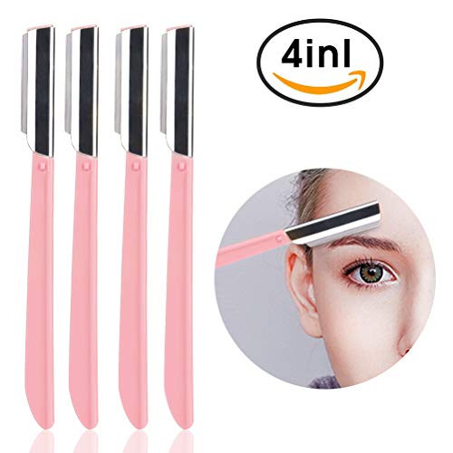 Eyebrow Razor Shaping [4PCS] Facial Razor with Precision Cover Multipurpose Exfoliating Hair Removal Shaper