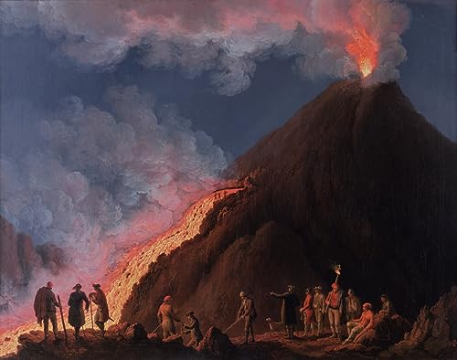 Cuadro sobre lienzo de la erupción del Vesubio por Jacob Hackert 60x90cm