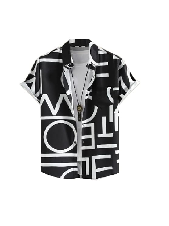 Image of Men's Striped Slim Fit Half Sleeves Stratchable Printed Shirt