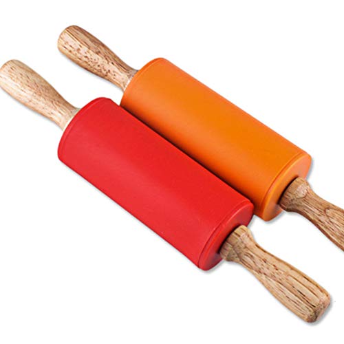 STOBOK-Mini-Nudelholz-Kinder-Holzgriff-Nudelholz-Silikon-Teigroller-fuer-die-Wohnkueche4er-Pack-rot-gruen-orange-blau