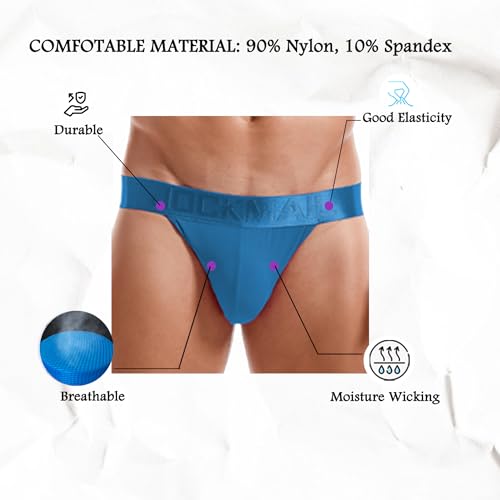 JOCKMAIL 3PCS/Pack Jock straps for Men Breathable Mens Jockstrap Athletic Supporter for Gym,Nightclubs & Special Occasions4