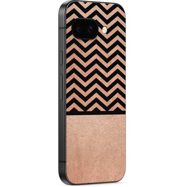 Skinit Decal Phone Skin Compatible with Google Pixel 9a - Rose Gold Chevron Split Design