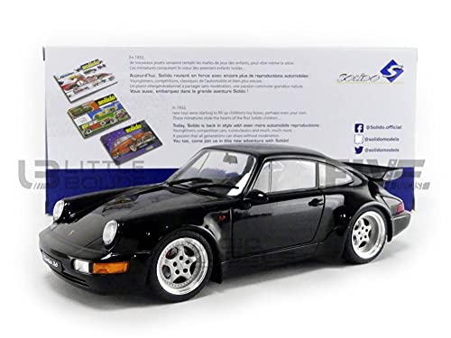 Solido - Porsche 911 (964) Turbo 3.6 Black 1993 Ningún Coche en Miniatura de colección, 1803404, 1/18