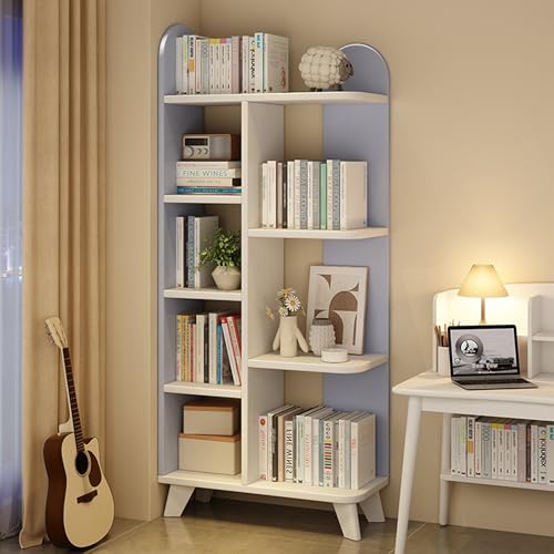 Esspoxi Libreria Versátil con Múltiples Opciones Color, Estanterias Almacenaje para El Hogar Abiertos y Gruesos, Esquinas Redondeadas, Vitrina Sala Estar o Dormitorio(Blue)