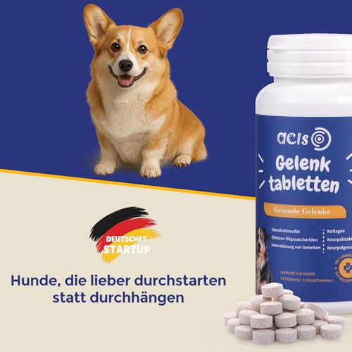 Gelenktabletten für den Hund (180 Stück) – zur Gelenkunterstützung mit Chondroitin & Kollagen – halten sie ihren Hund gesund & beweglich – Hundeleckerli mit Milchcalcium