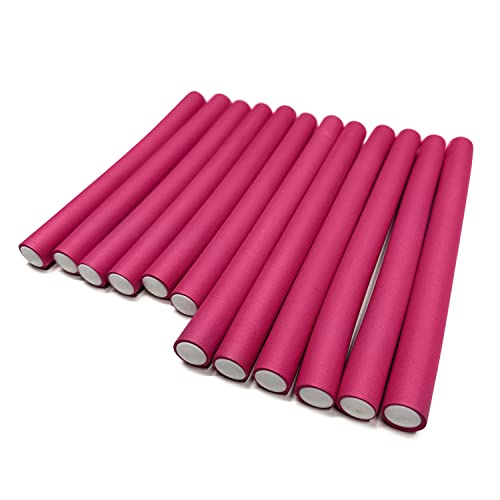 My Beauty Spot Flexi Rods Foam Hair Rollers 5/8" Professional Salon Quality 12 Pcs Rubber Hair Rollers For Long, Medium And Short Hair (Pink) #TOP6