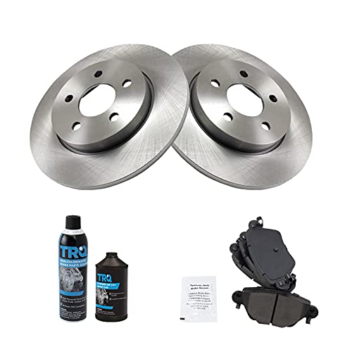Image of TRQ Rear Brake Pad & Rotor Kit Ceramic Compatible with 2002-2004 Jaguar X-Type
