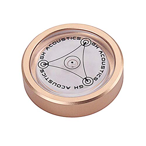DollaTek Alloy LP Disc Stabilizer Turntable Balanced Bubble Spirit Level for Phonograp Vinyl Record Vibration Accessories - Gold