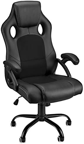 Video Recreation Chairs Excessive Again Tall Gaming Laptop Chair Racing Workplace Chair Ergonomic Armrest Snug PU Leather-based Mesh Gaming Chare Adjustable Swivel with Silent Wheels for Adults/Teenagers/Youngsters, Black