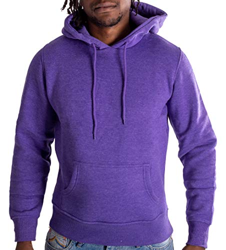 REDRUM Sportswear Basic - Sudadera con capucha Melange Plain unisex, talla XS a 3XL morado XL