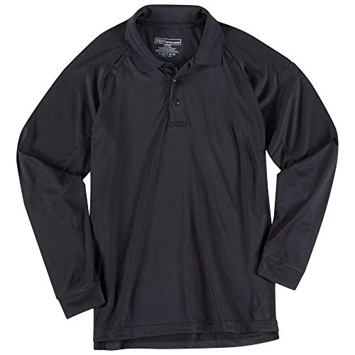 5.11 Tactical Polo de hombre de manga larga para trabajo, tela 100% poliéster, estilo 72049, resistente a sudor, desgarro y con bolsillos para bolígrafos miniatura 4