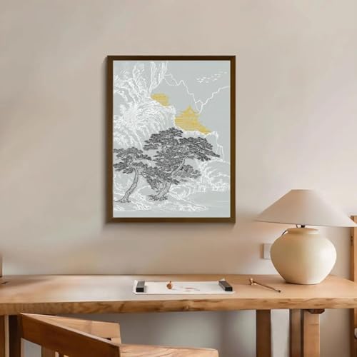 Toile architecture ancienne chinoise XINBAO : habillez vos grands murs vides 80x120 - 3