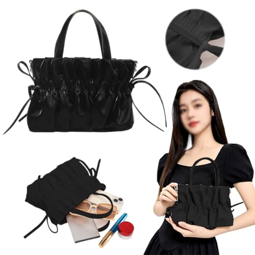 Pleated Handbag for Women Party Wedding Top Handle Clutch Purse Tote Bag Ruched Shoulder Cloud Shape Satchel2