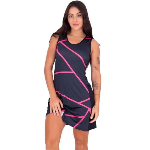 KIT 2 VESTIDOS DE BEACH TENNIS DRY FIT LATERAL ACOMPANHA SHORT BOLSOS (BR, Alfa, GG, Regular, Regula