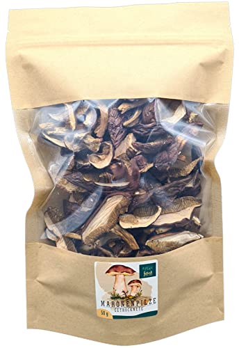 Maronenpilze Getrocknete 50 g - Wilde, natürliche vegane Maronenpilze, handgepflückt aus heimischen Wäldern - EU-Produkt - 100 % reine Maronenpilze, luftgetrocknet bei niedriger Temperatur Cover