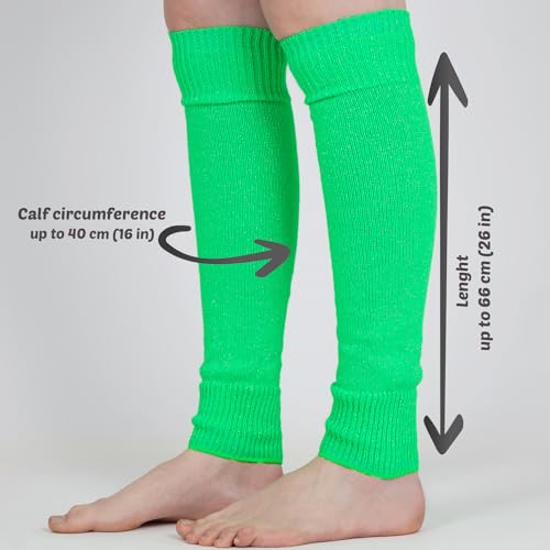 Image of Mysocks Leg Warmers Extra Soft Stylish Fancy Winter 80s Party Dance Neon Long Legwarmers for Women Girls Ladies