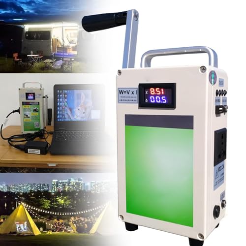 guoyjmm Generador Portátil Generador de Manivela, Generador de Energía Manivela con Enchufe, Camping para Teléfono Móvil Generador de Energía Manivela Generador de Emergencia,220V
