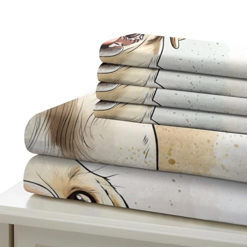 Housse de couette microfibre inaltérable avec motif animal de dessin animé