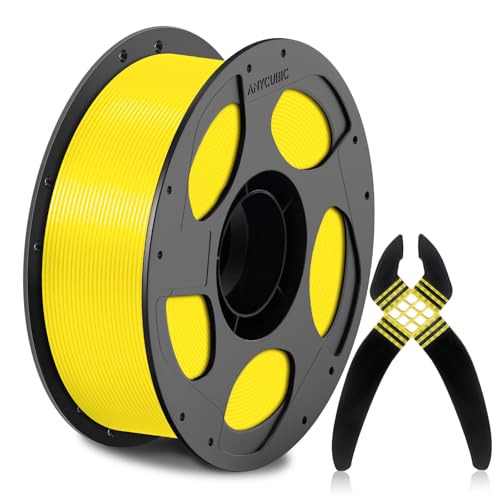 Image of ANYCUBIC TPU Filament 1.75mm for Anycubic ACE 2 PRO, 68D Hard Rigid Flexible TPU 3D Printer Filament, Compatible with Most FDM 3D Printers, 1KG Spool, Yellow