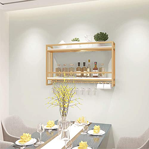 Sywlwxkq Casier à vin Porte-Verre à vin Suspendu Mural Rangement à 2 Couches Étagères pour armoires à vin industrielles Porte-Bouteilles en Fer avec cloisons pour Bars, Caves à vin, Maison, - Image 4