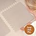 Toddlekind Premium Foam Playmat, 4 x 6 feet, 6 Tile Extra Thick Foam Floor Puzzle Mat for Babies/Toddlers Stylish, Non-Toxic, Odorless. Perfect for Tummy Time, Crawling, and Play. 0m+ (Beige/Brown)