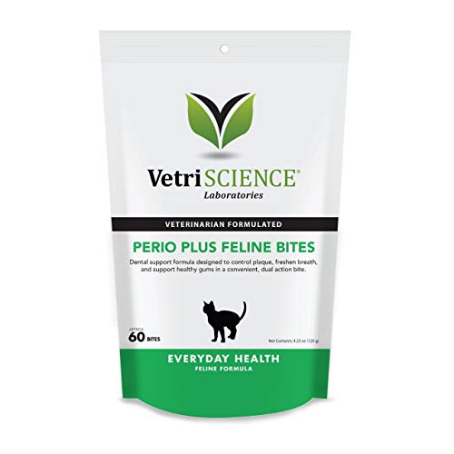 VetriScience Laboratories – Perio Plus Feline Bites, Dental Crunchy Bites for Cats, Chicken