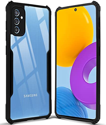 Image of Jkobi Back Cover Case for Samsung Galaxy M52 5G (Crystal Glass Back | Camera Protection | Shockproof Bumpers | Professional Black)