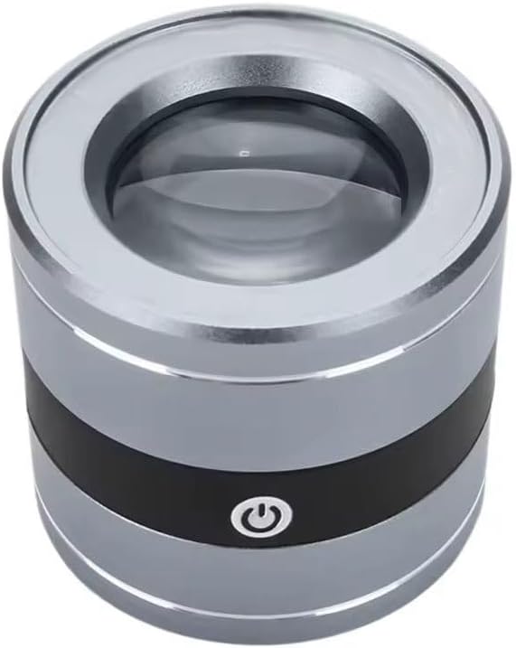 VIDI 10X Full Metal Glass LED Scale Loupe Charging Lens Magnifier Jewelry