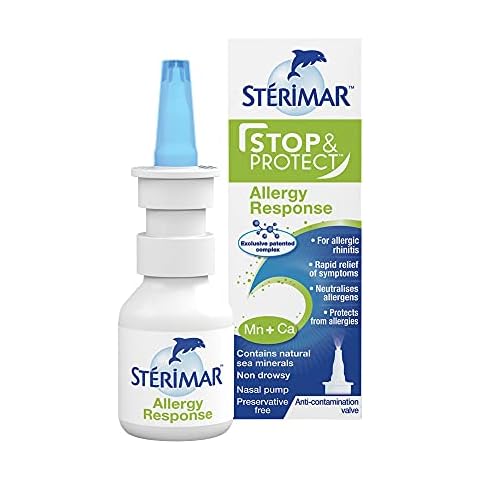 Sterimar Stop & Protect Allergy Response- 100% Natural Sea Water Based Nasal Spray with Added Magnese and Calcium- 20 ml Can Cover