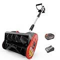 Mellif Cordless Snow Shovel, 12-Inch Brushless Snow Blower Compatible with DeWalt 20V MAX Battery, Includes 4.0Ah Battery & Charger Kit, Lightweight with Adjustable Chute (Gray for Dewalt)