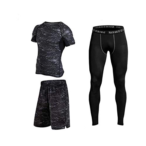 Other Fitness Running Compression Suits Shirt Pants Short Pack Of 3 For Men Size L