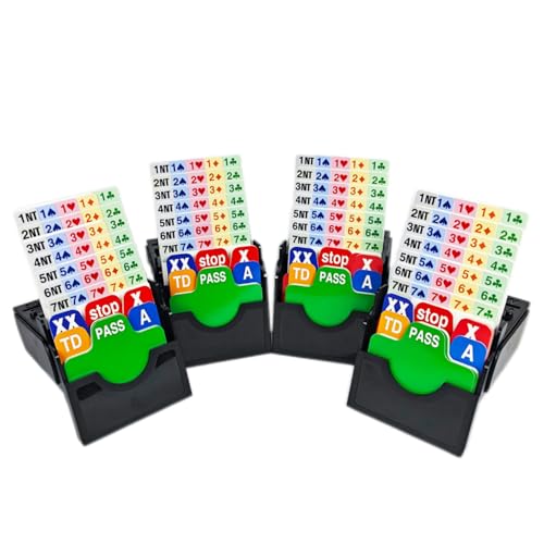 Time Walker Black Plastic Partner Bridge Bidding Boxes with Bridge Playing Cards Professional Bidding Card Holders for Bidding Player