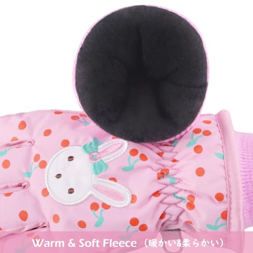 Image of TRIWONDER Kids Winter Gloves Waterproof Ski Snow Gloves for Cold Weather Girls Snowboarding Skiing Sport Warm Mittens (Pink, L (9-13 years old))