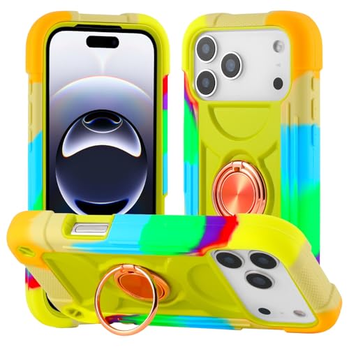 Coque iPhone 17 Pro Max anti-chute rigide jaune contre les rayures et casses