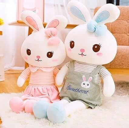 Image of Love Bunny Girl Soft Toy Multicolor for Kids, Girls, Boys, for Small Kids /Children, Sister, for Girlfriend Gift, Dogs 40 cm