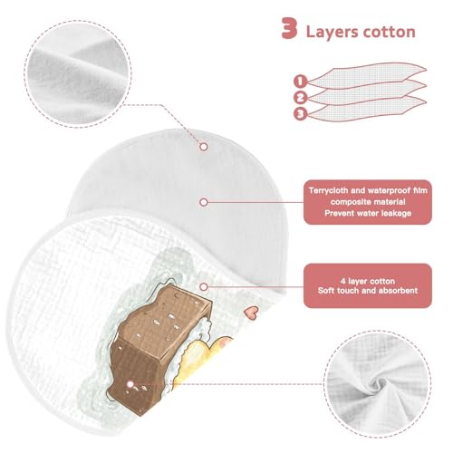 Chick Heart Valentine's Day Bath White Baby Burp Cloths Burp Cloth Rags Cotton Burp Clothes Absorbent Muslin Burp Cloths Soft for Newborn Girl Unisex Boy 1 Pack 22x11 Inches3