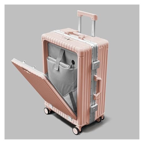 Carry On Luggage with Compartment,Lightweight Hard Shell Rolling Suitcase with Spinner Wheels,Travel Trunk Luggage with TSA Lock and USB Port(Pink,26 inches)