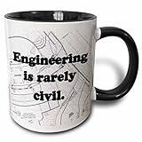 3dRose Engineering is rarely civil 11oz Two-Tone Black Mug
