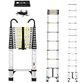 Dajianglx 16.5 FT Telescoping Ladder, Lightweight Multi-Purpose Aluminum Extension Ladder w/Tool Tray and Non-Slip Feet, Retractable Extendable Ladder for Home, RV, Roof and Outdoor Work