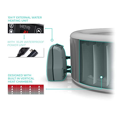 Wave Spa Atlantic 2-4 Person Round Inflatable Hot Tub, Fast Heating Portable Outdoor Hot Tub Spa with 105 Massaging Air… - Image 4