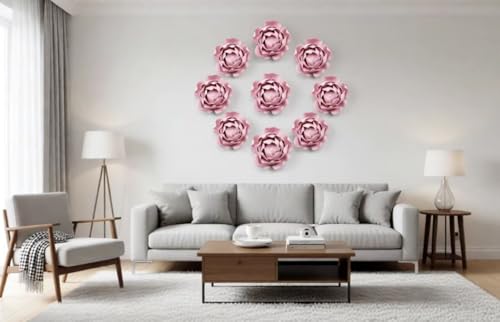 Image of Ceramic Flower Wall Art Decor, Artificial Flower Wall Sculpture,Handmade Ceramic Flowers for Home,Hallway,Living Room, Kitchen,Bathroom (Pink, Peony Bud, 3.15 inch)