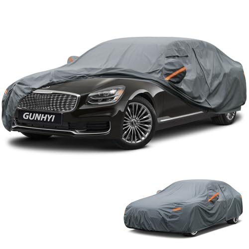 Image of GUNHYI Premium Car Cover Custom Fit Kia K900, 16 Layers Heavy Duty Car Cover Waterproof All Weather with Zipper Door for Sun Rain Snow Dust Uv Protection