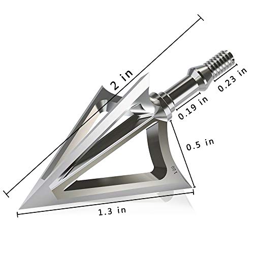 Bgary Broadheads 100 Grain Fixed Blades Archery Broadheads For Crossbow Recurve Bow And Compound Bow 12 Pcs Silverly #TOP4