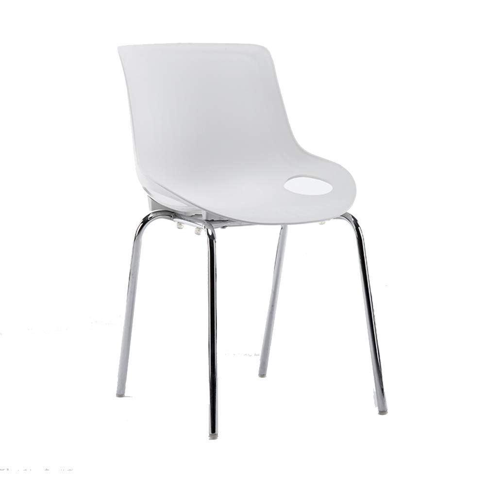 Mid-Century Modern PP Plastic Dining Chair with Metal Legs, Ergonomically designed comfort curve, for Living Room/Cafe/Lounge/Study Room/Dining Room/Pub