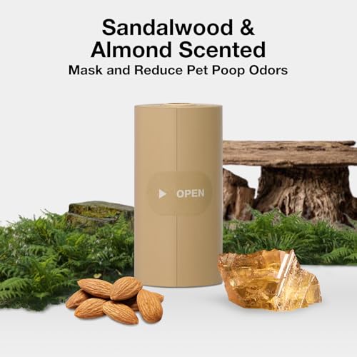 Image of VETRESKA Dog Poop Bags, Leak Proof, Extra Thick and Large Pet Waste Bags for Dog Walking and Cat Litter, Sandalwood & Almond Scented, 300 Bags