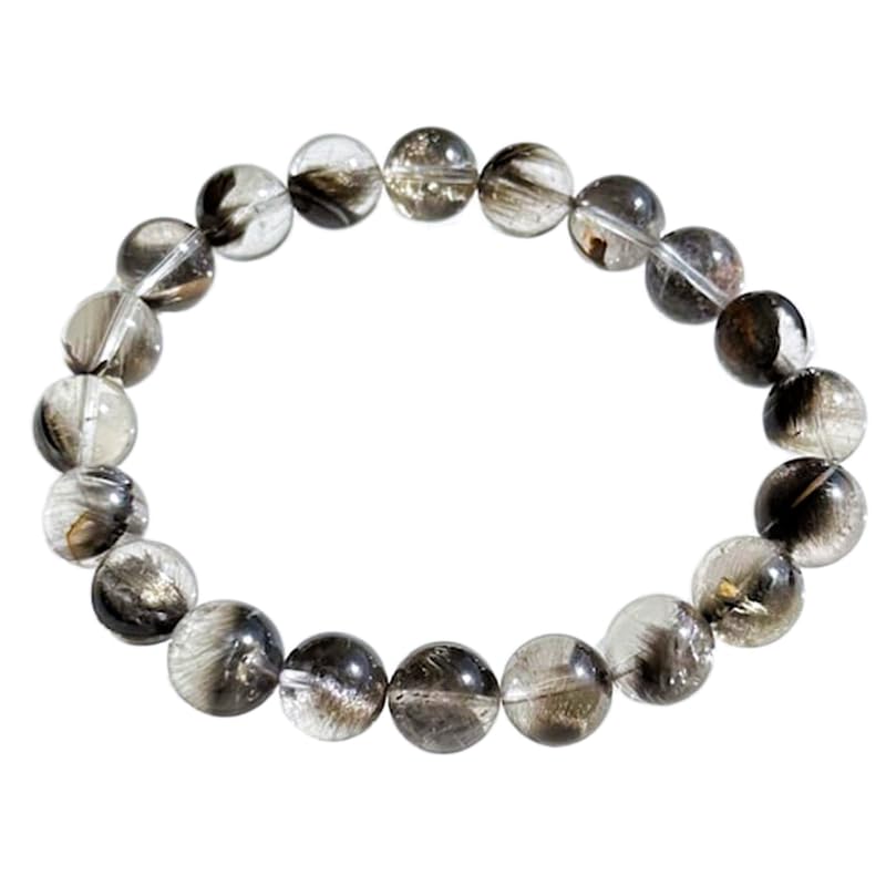 Bracelet en quartz rutile brookite 10 mm le cadeau idéal fait main en pierre naturelle