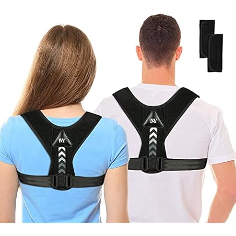 MYSEXY Posture Corrector Upper Back Brace Neck Shoulder Back Support Brace Pain Relief Belt For Women Men Braces Spine Straightener Breathable & Adjustable Cover